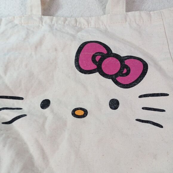 Hello Kitty Canvas Tote Bag Sanrio 2012 Licensed Reusable SmallShopper Purse Bag - Picture 11 of 11